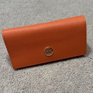 Tory Burch Vibrant Orange Sun Glasses Case